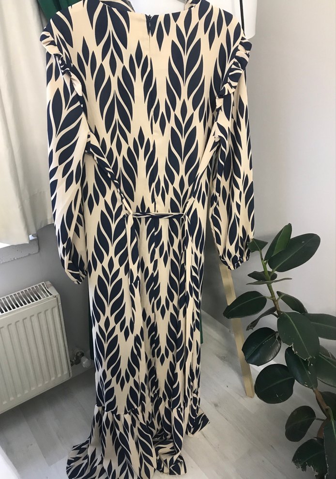 Kadın Uzun Kollu Pilili Uzun Elbise - Görsel 3