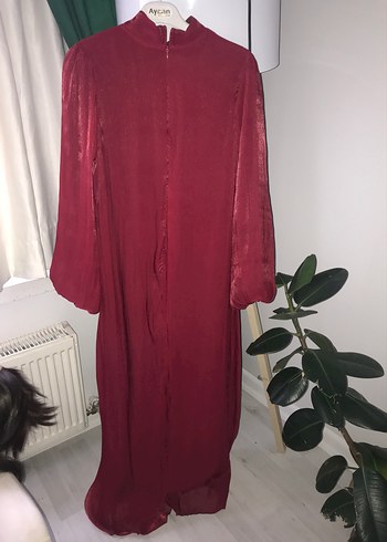 Bordo Uzun Kollu Salaş Elbise - Görsel 3