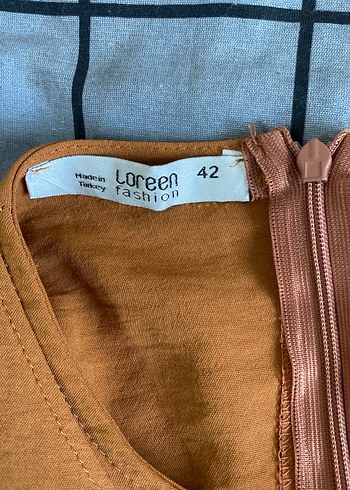 Uzun Keten V Yaka Salaş Elbise - Görsel 4