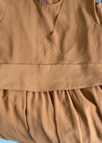 Uzun Keten V Yaka Salaş Elbise - Görsel 3