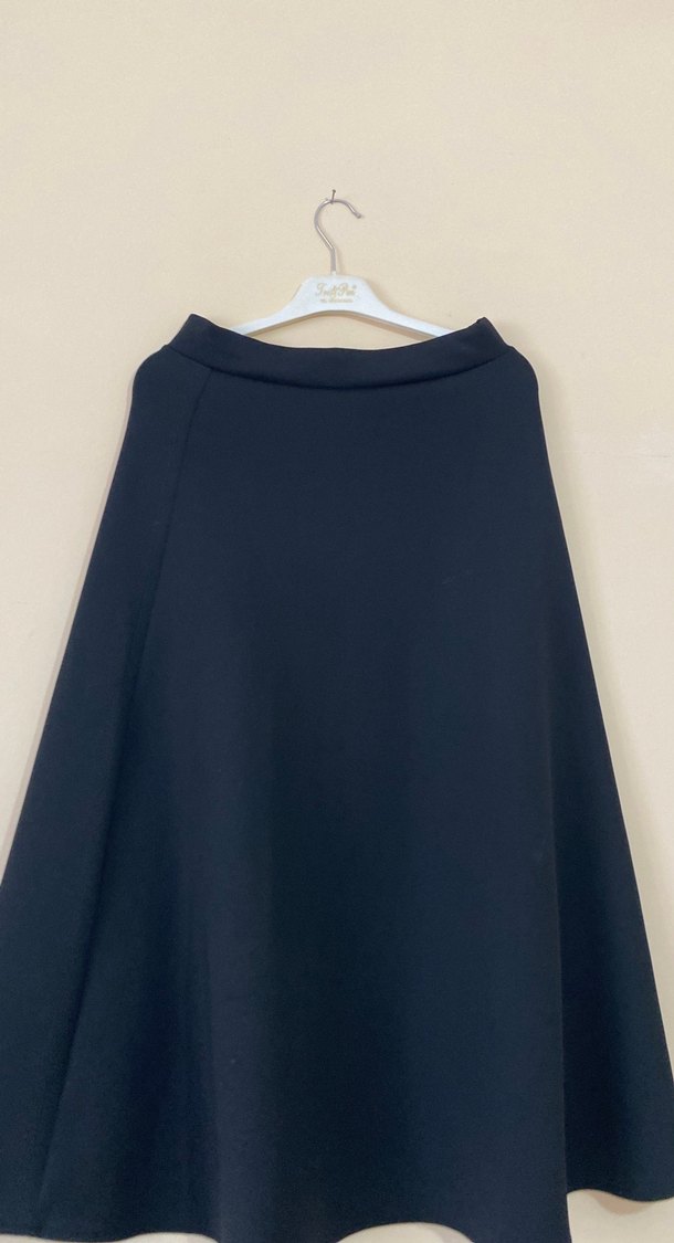 Siyah Uzun Scuba Kadın Etek - Görsel 2