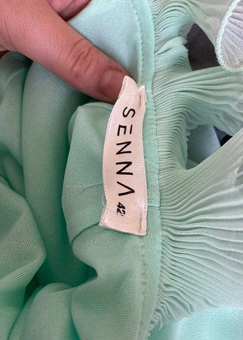 Mavi Uzun Drapeli Bohem Elbise - Görsel 4