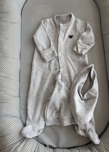 Gri Bebek Tulum, Uzun Kollu, Yüksek Yaka - Görsel 2