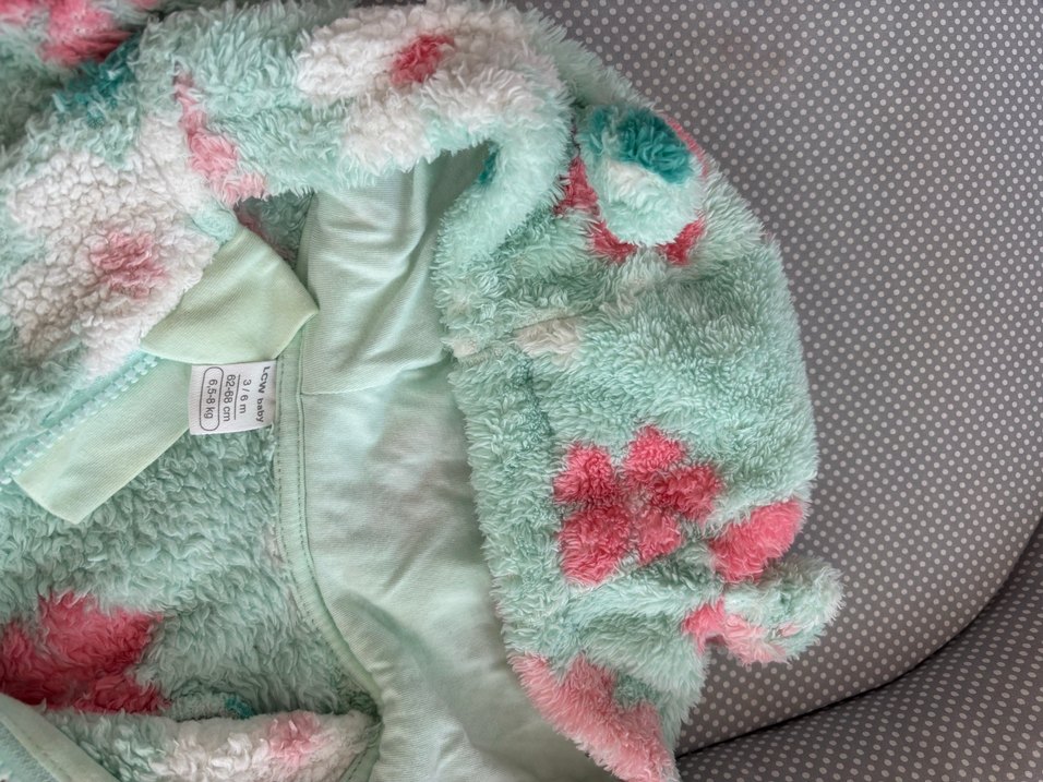 Peluş Kapüşonlu Bebek Kız Tulum - Görsel 2