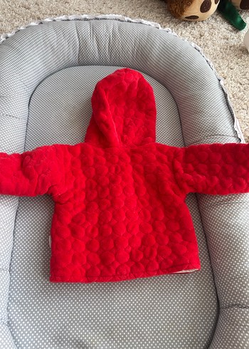 Kapüşonlu Kırmızı Çocuk Mont - Görsel 2