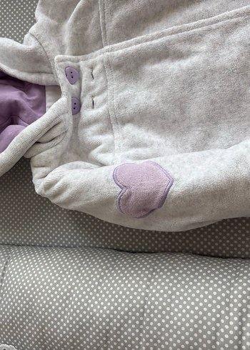 Gri Düğmeli bebek mont - Görsel 2