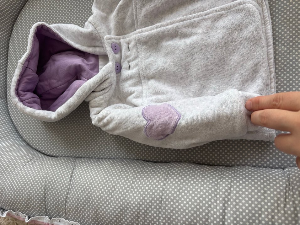 Gri Düğmeli bebek mont - Görsel 2