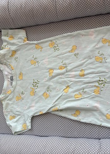 Sarı Baskılı Kız Çocuk Kısa Kollu tulum - Görsel 2