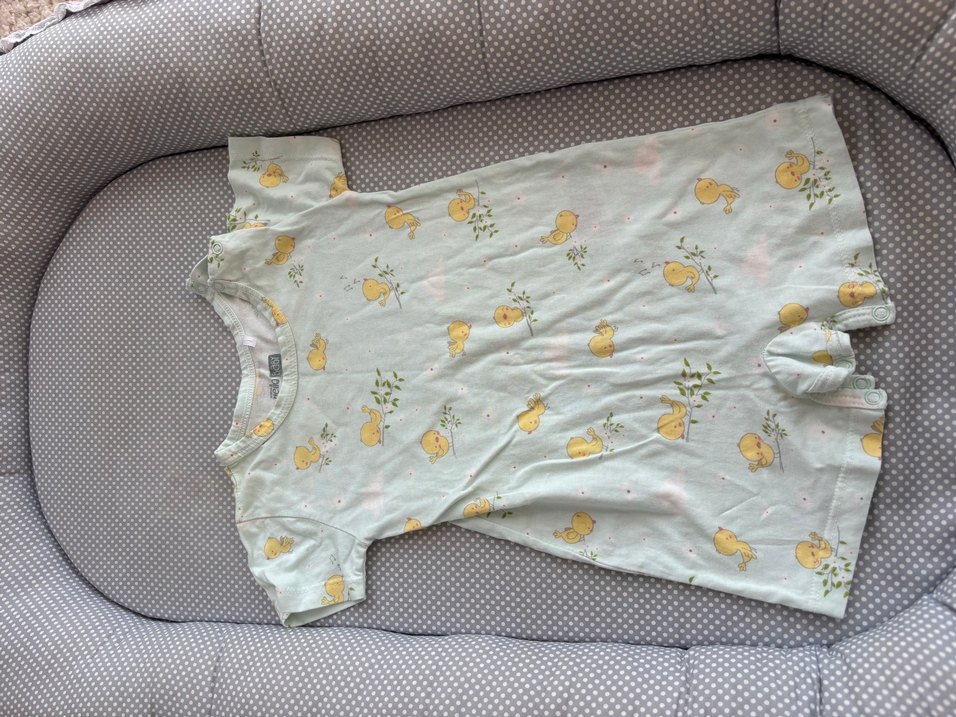 Sarı Baskılı Kız Çocuk Kısa Kollu tulum - Görsel 2