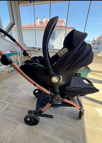 Mamas Papas Airo Cosmo Siyah Gül Altın Bebek Arabası - Görsel 3