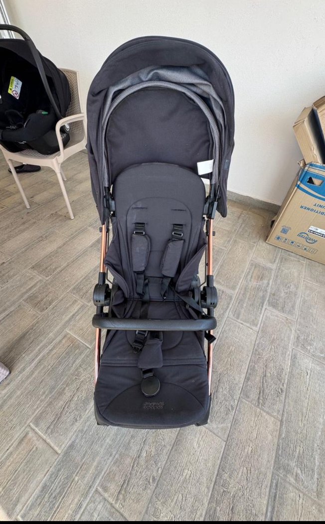 Mamas Papas Airo Cosmo Siyah Gül Altın Bebek Arabası - Görsel 4