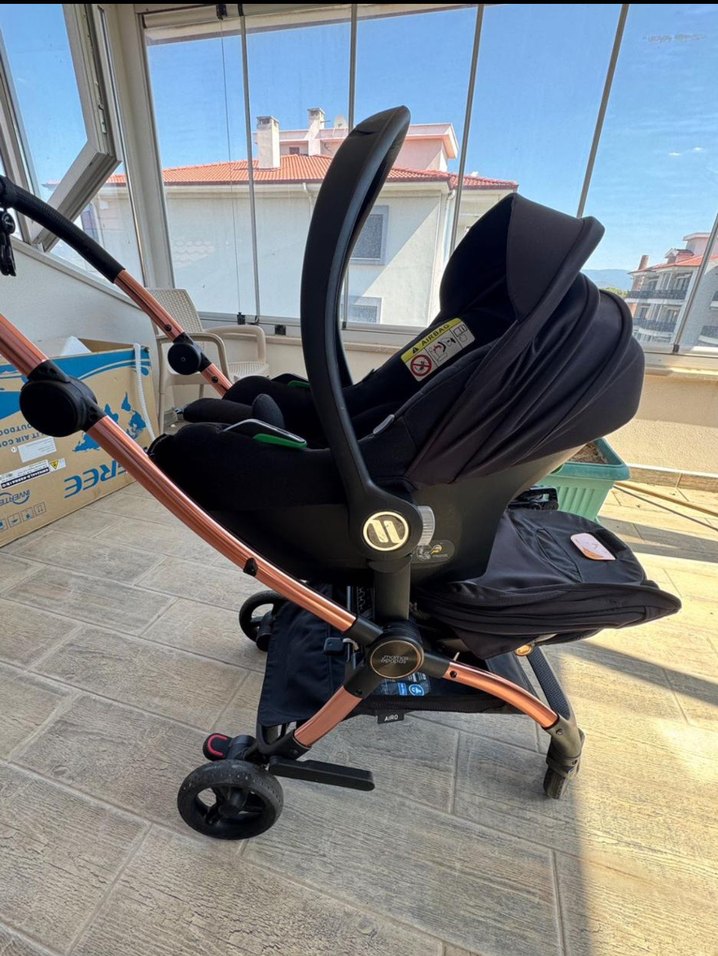 Mamas Papas Airo Cosmo Siyah Gül Altın Bebek Arabası - Görsel 3