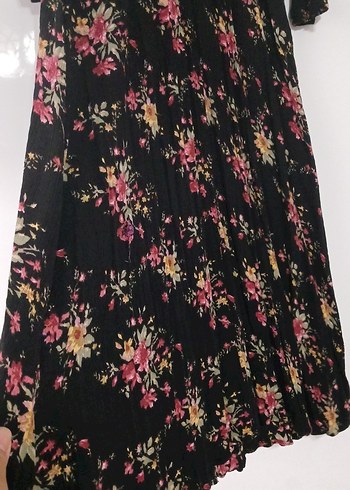 Çiçek Desenli Uzun Bohem Elbise - Görsel 3