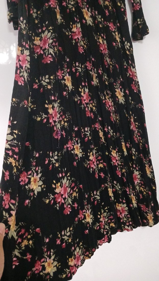 Çiçek Desenli Uzun Bohem Elbise - Görsel 3