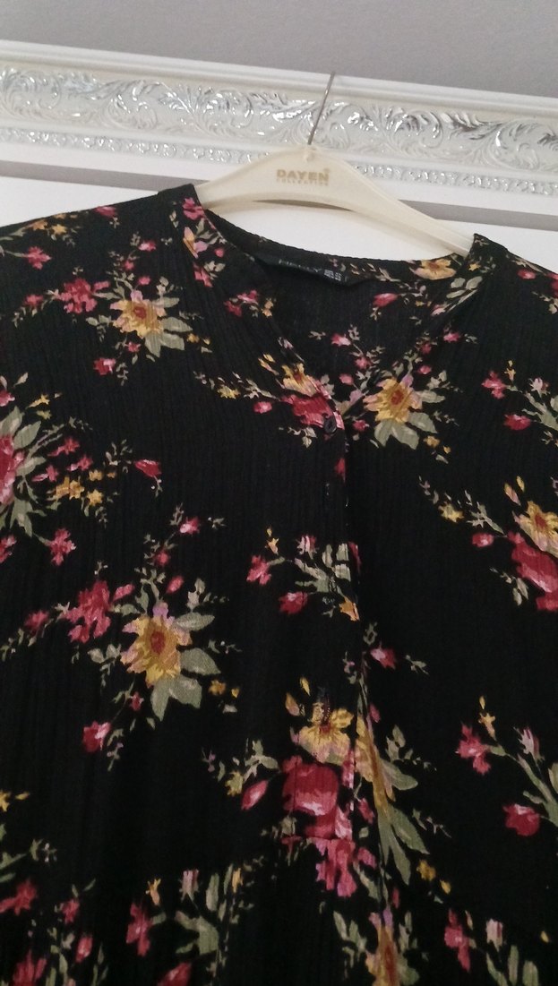 Çiçek Desenli Uzun Bohem Elbise - Görsel 4