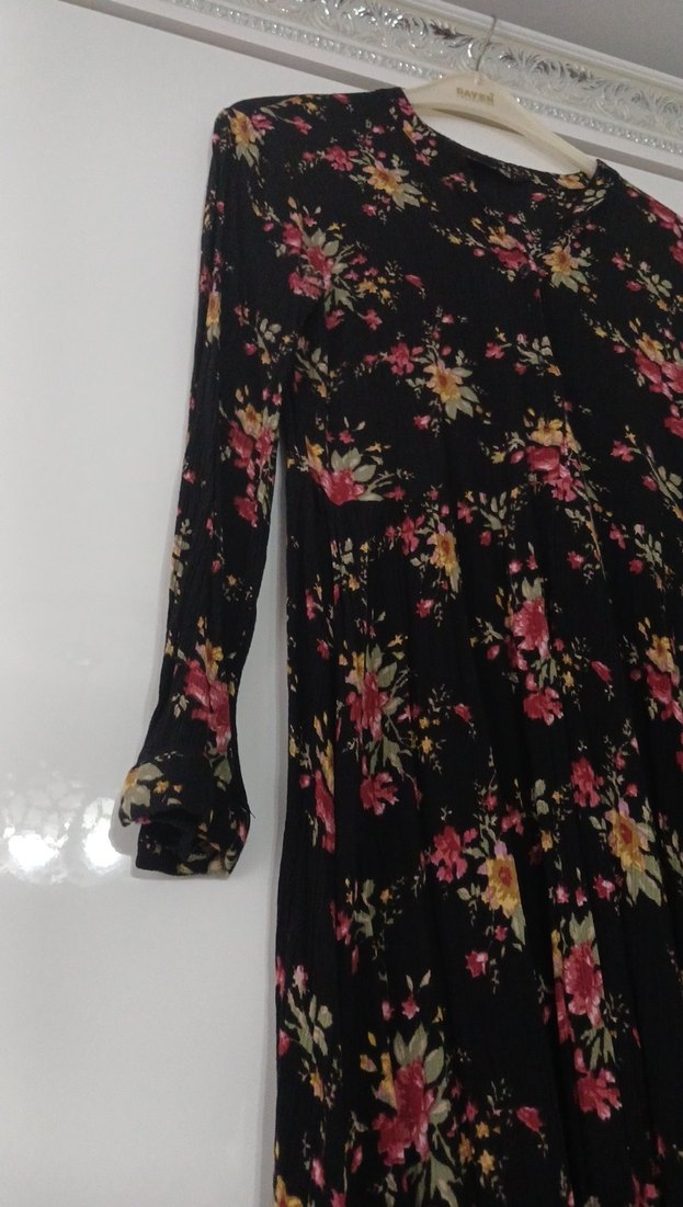 Çiçek Desenli Uzun Bohem Elbise - Görsel 2