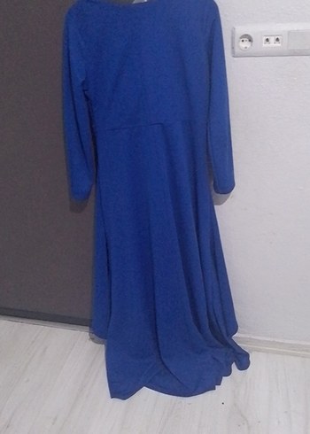 Mavi Uzun Kollu Kadın Elbise - Görsel 3