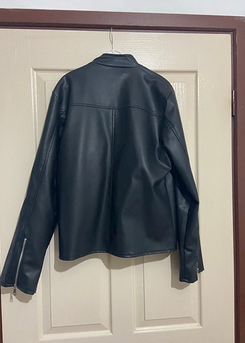 Siyah Deri Biker Ceket - Görsel 4