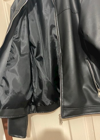 Siyah Deri Biker Ceket - Görsel 2