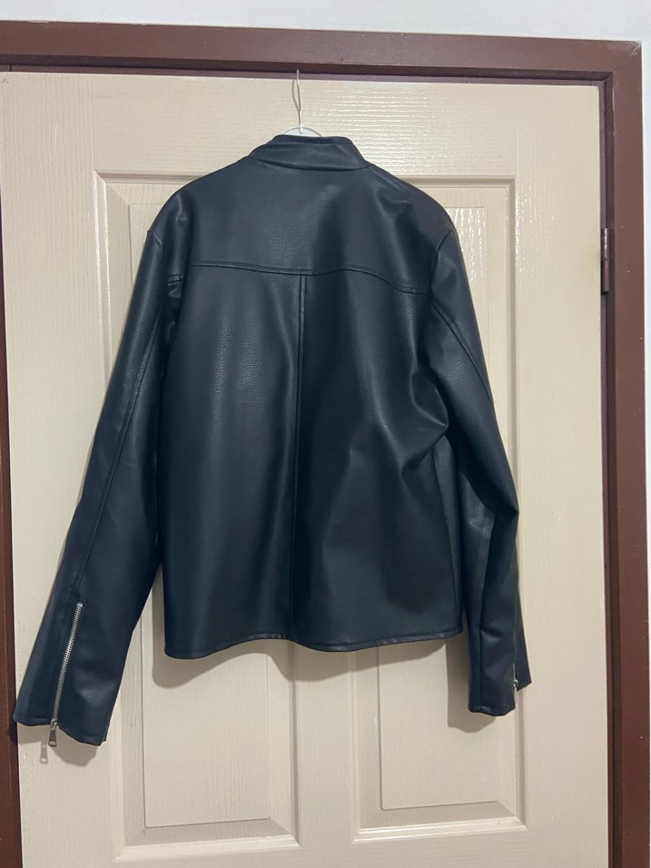 Siyah Deri Biker Ceket - Görsel 4