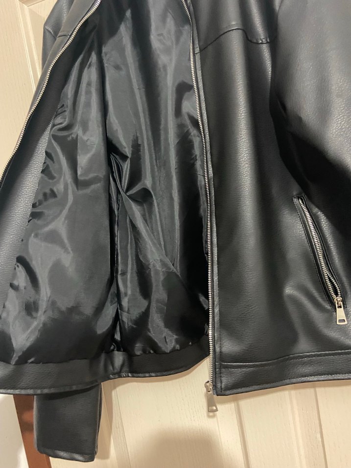 Siyah Deri Biker Ceket - Görsel 2