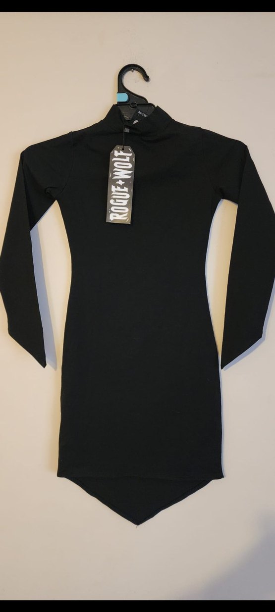 Rogue+Wolf Siyah Uzun Kollu Gotik Triko Elbise - Görsel 3