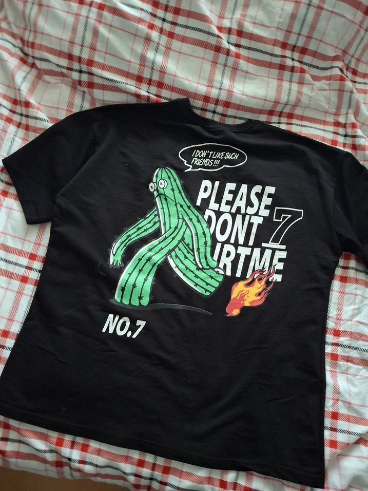 Erkek Siyah Baskılı Kısa Kollu Tişört - Görsel 2