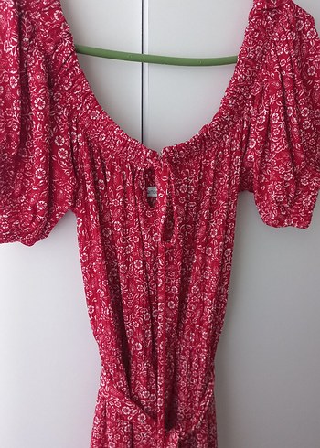 Kırmızı yazlık kemerli elbise  s beden - Görsel 3