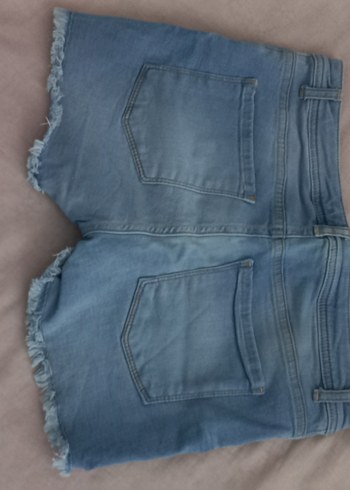 Düğmeli Mavi Kadın Mini Denim Şort M beden - Görsel 2
