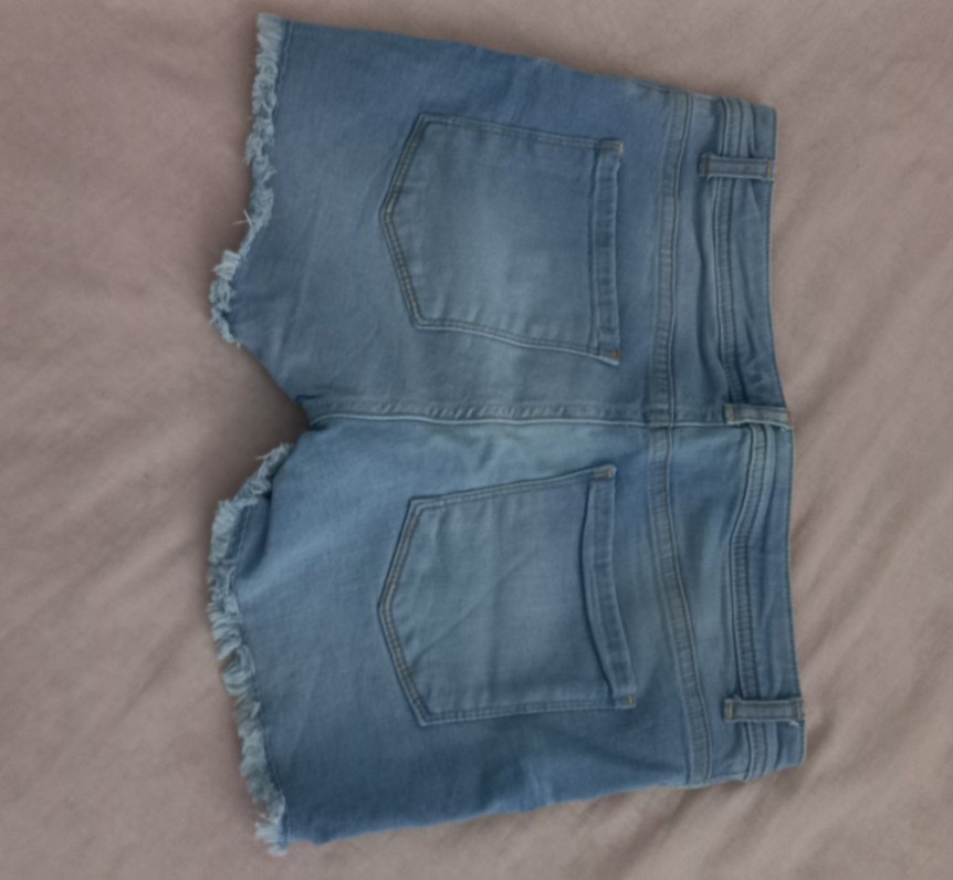 Düğmeli Mavi Kadın Mini Denim Şort M beden - Görsel 2