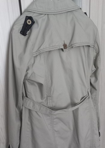 Krem renk  Midi Kadın Trençkot - Görsel 2