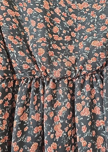 Uzun Kollu V Yakalı Dantel Detaylı Midi Elbise - Görsel 5