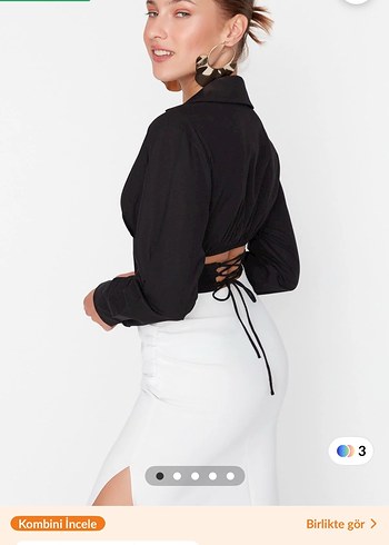 Siyah V Yakalı Gotik Kesim Keten Gömlek - Görsel 4