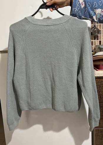 Gri Kadın Bisiklet Yaka Triko Kazak - Görsel 2