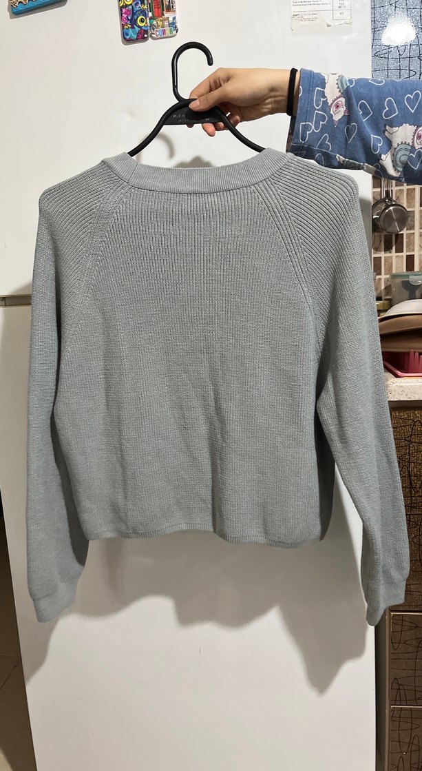 Gri Kadın Bisiklet Yaka Triko Kazak - Görsel 2