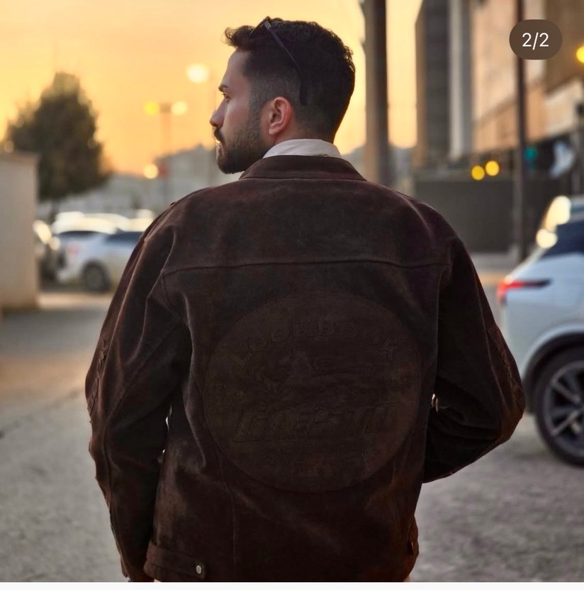 Kahverengi motorcu vintage Biker Ceket - Görsel 5