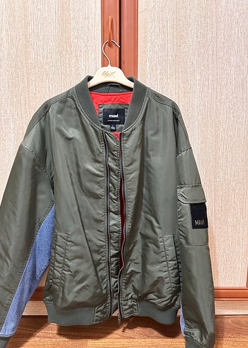 Haki Renkli Bomber Ceket - Görsel 3