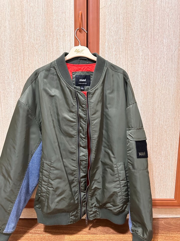 Haki Renkli Bomber Ceket - Görsel 3