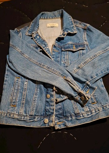 Sırt Boyamalı Mavi Kadın Kot Ceket - Görsel 2