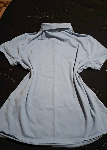 Kadın Mavi Polo Yaka Tişört - Görsel 2