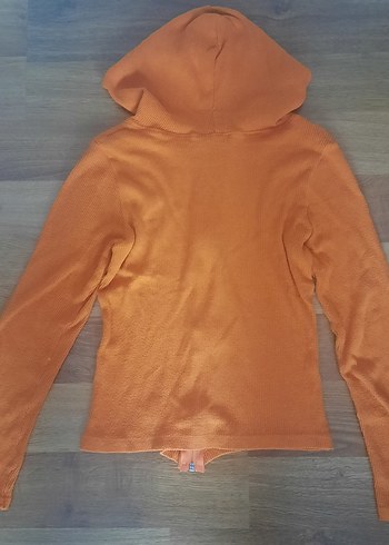 turuncu M beden fermuarlı Kadın Uzun Kollu hırka - Görsel 4