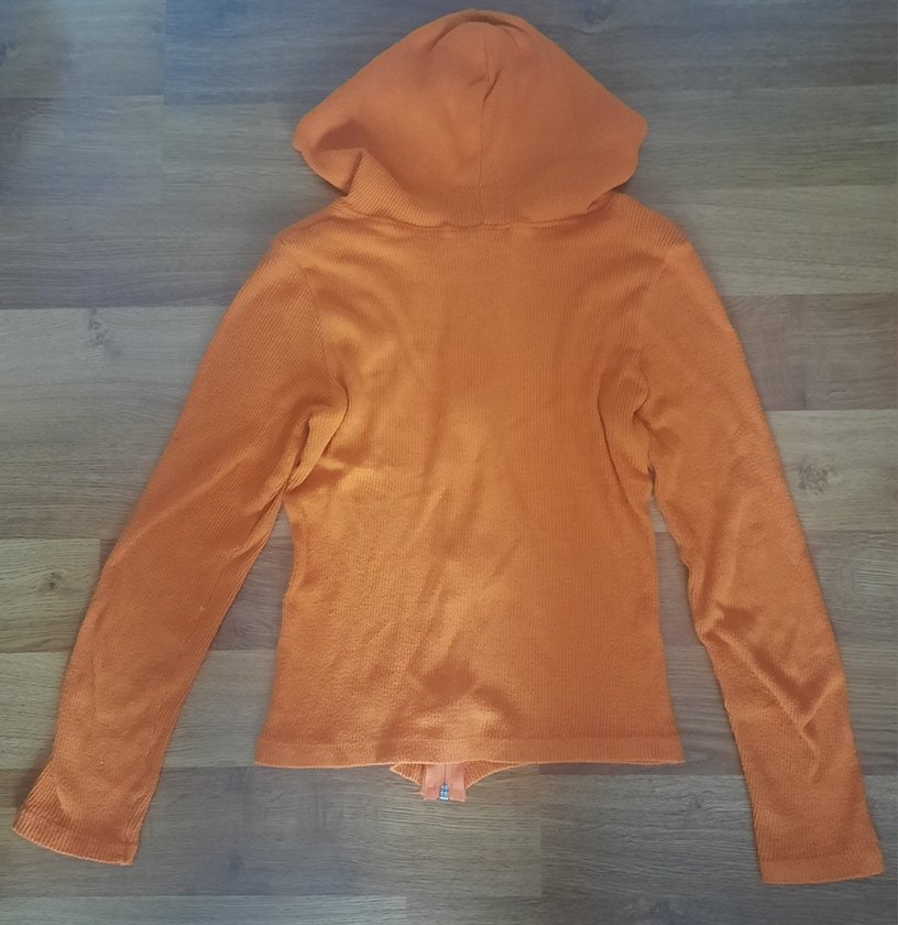 turuncu M beden fermuarlı Kadın Uzun Kollu hırka - Görsel 4