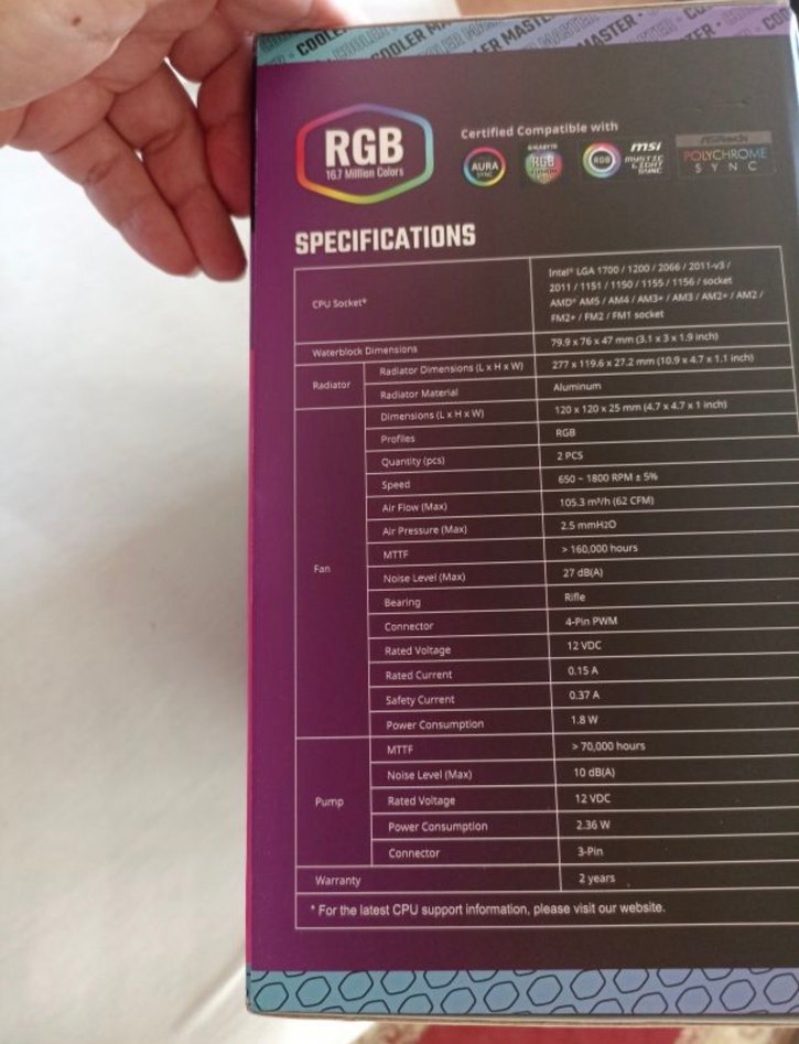 MasterLiquid ML240L V2 RGB Sıvı Soğutucu Mor - Görsel 2