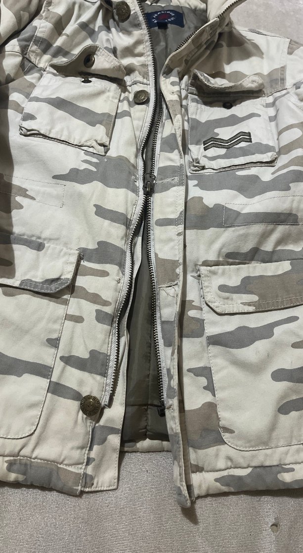 Gri Kamuflaj Düğmeli Erkek Mont - Görsel 2