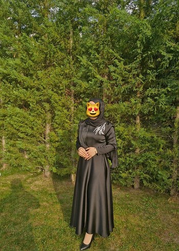 Siyah Tesettürlü Abiye - Görsel 2