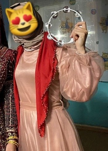 Gül kurusu renkli tül abiye - Görsel 5