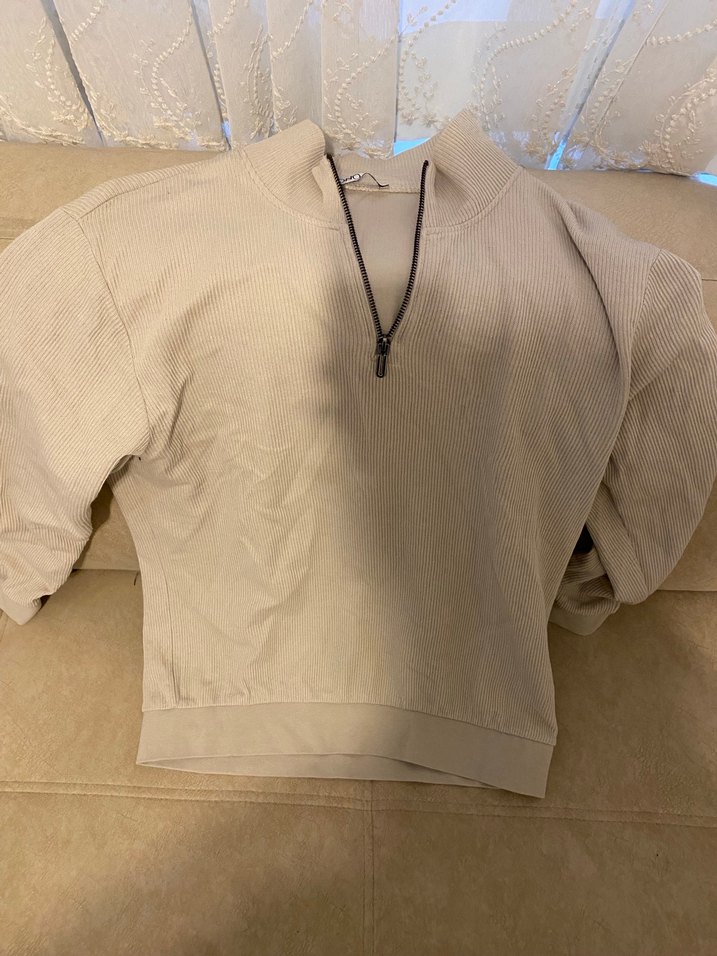 Bej erkek Uzun Kollu Sweatshirt - Görsel 4