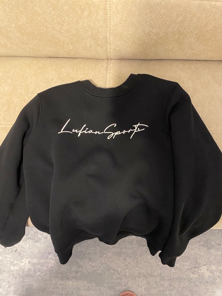 Siyah Erkek Sweatshirt Uzun Kollu Rahat Kesim - Görsel 2