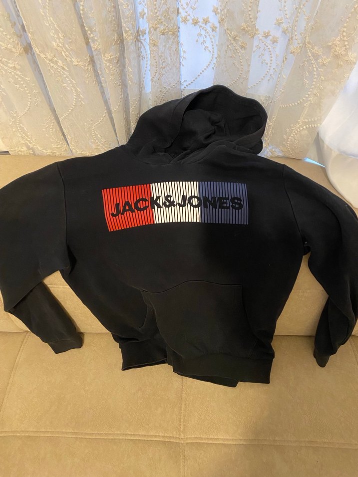 Jack & Jones Siyah Kapüşonlu Erkek Sweatshirt - Görsel 2