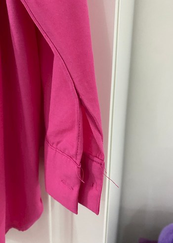 Pembe Parlak Taşlı Uzun Kadın Gömlek - Görsel 6